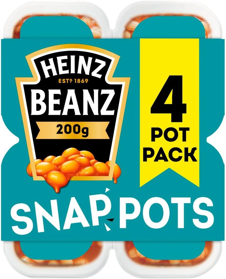 HEINZ Baked Beanz Snap Pots, 4 x 200g, Green