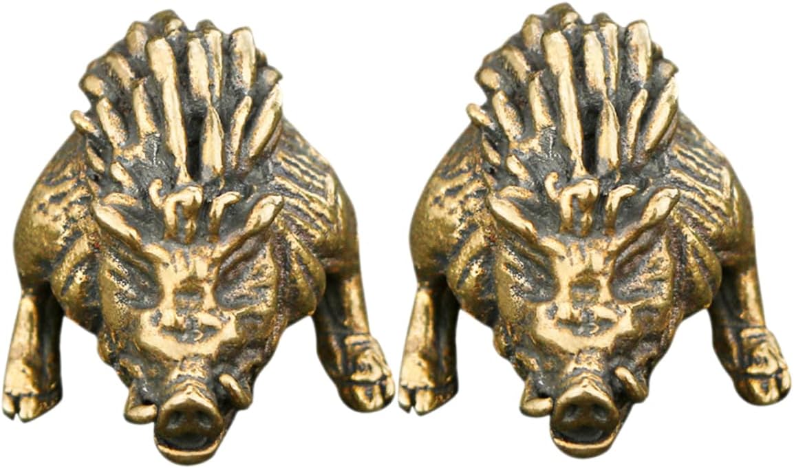 NOLITOY 2pcs Brass Craft Ornament Animal Statue Decor Miniature Brass Animal Figurine Vintage Desktop Decor Home Dcor Products