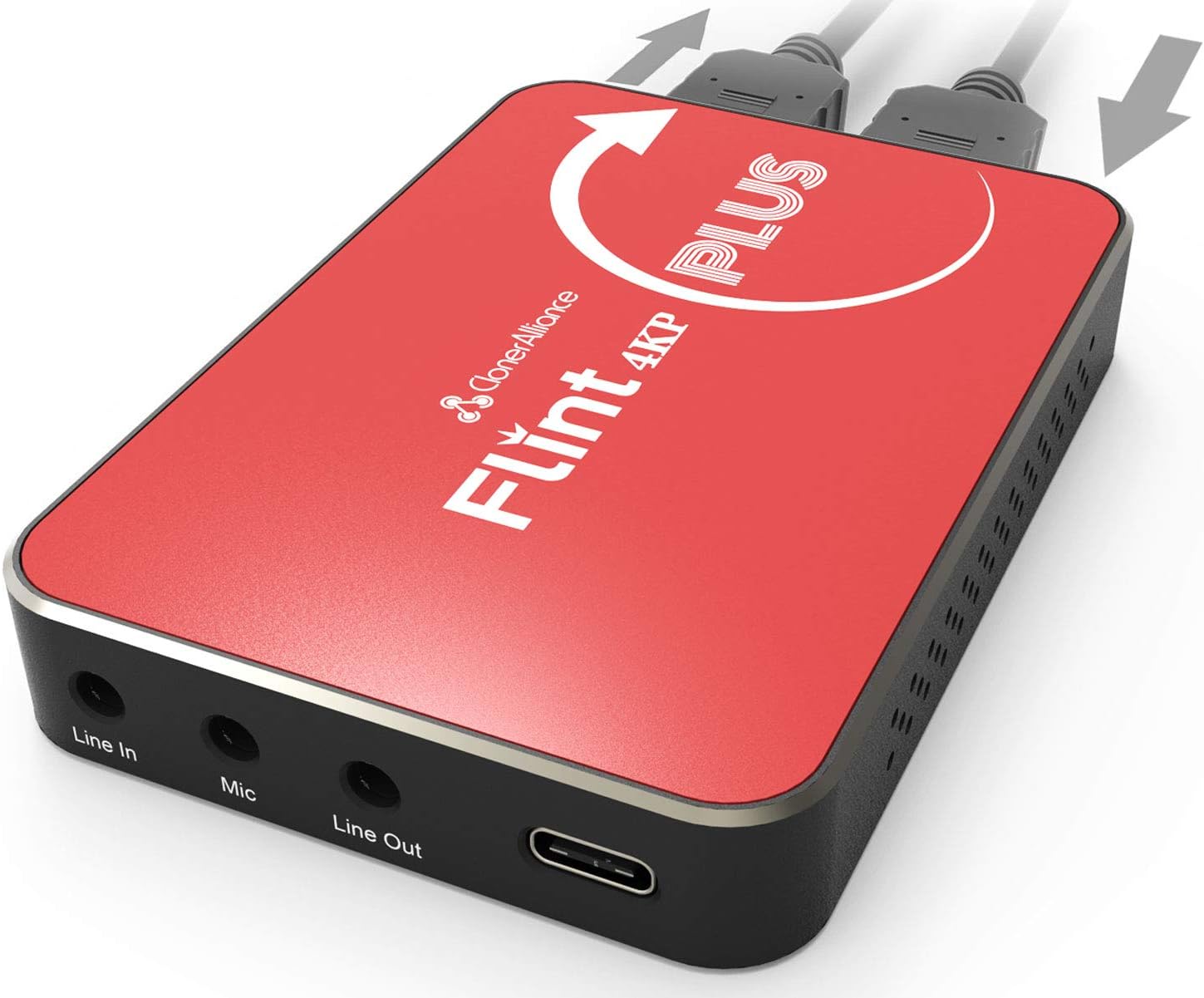 ClonerAlliance Flint 4KP Plus, 4K@60fps Passthrough, 1080p@60fps Video Capture with Mic Input, Ultra-Low Latency, Plug&Play. For Game Consoles, DSLR