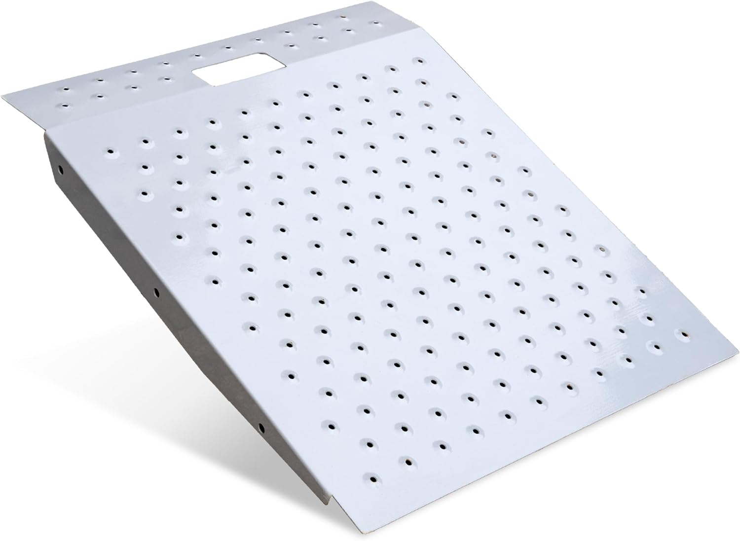 VNN 29" x 24" Shed Ramp for Riding Mower & Lawn Equipment | 750 LB Capacity Anti-Slip Punch Plate Ramp for ATV, Motorcycles, Garages & Barns (1PC)