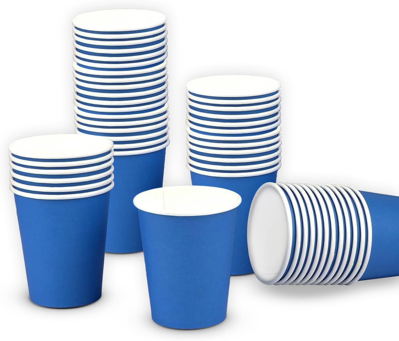 Talking Tables 60 x Blue Disposable Paper Cups for Birthday Party Supplies Wedding Holiday Drinks DIY 250ml