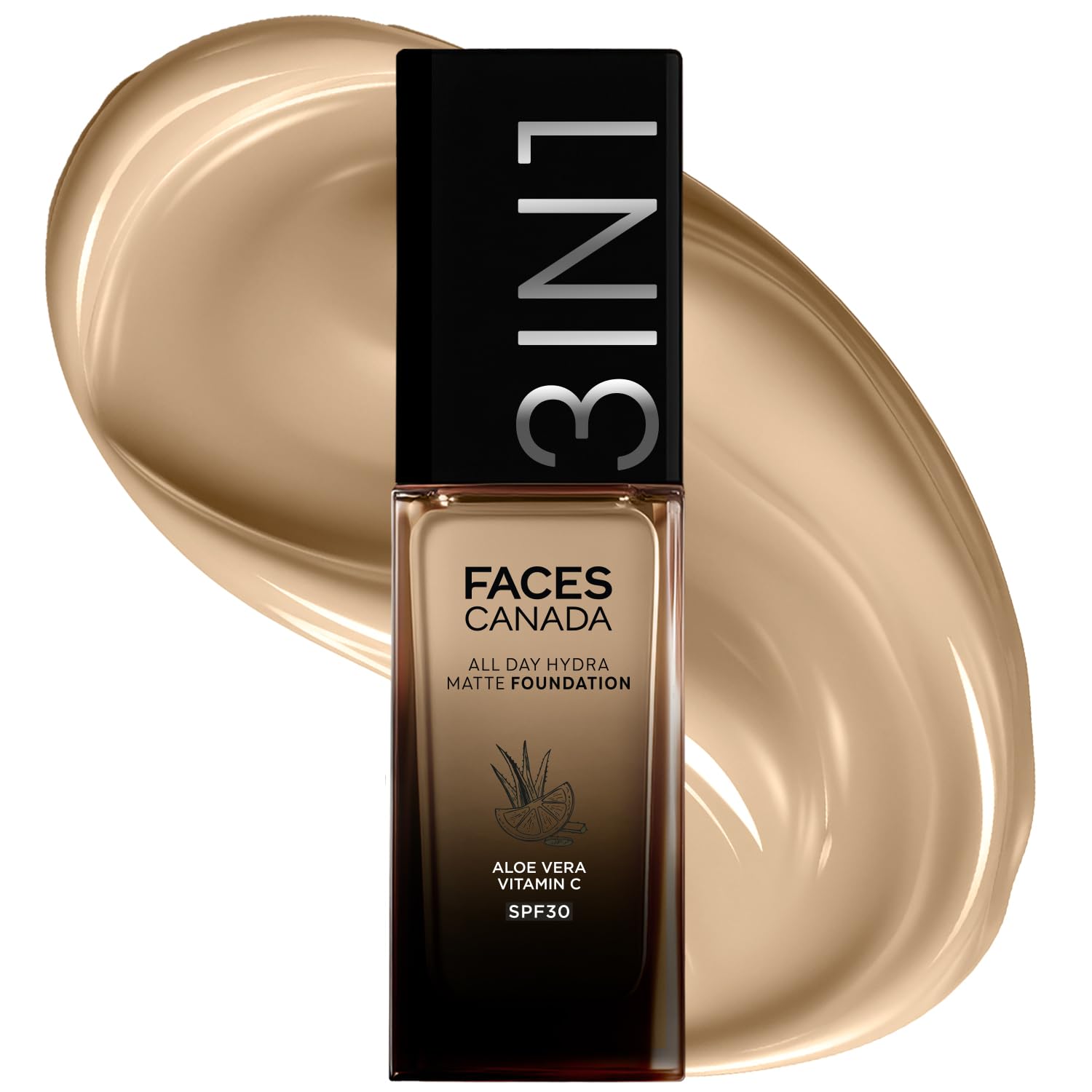 FACESCANADA 3-in-1 Hydra Matte Foundation with SPF 30 - Absolute Ivory 012