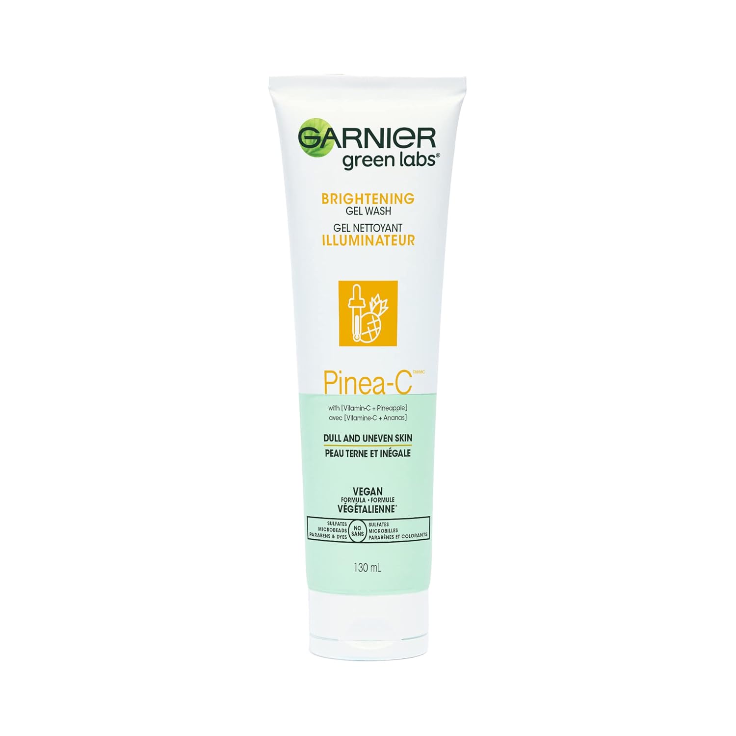 Garnier SkinActive Green Labs Brightening Gel Washable Cleanser with Vitamin C and for Dull and Uneven Skin 4.4 Packaging May Vary, Pinea-C, Pineapple, 13.2 Fl Oz