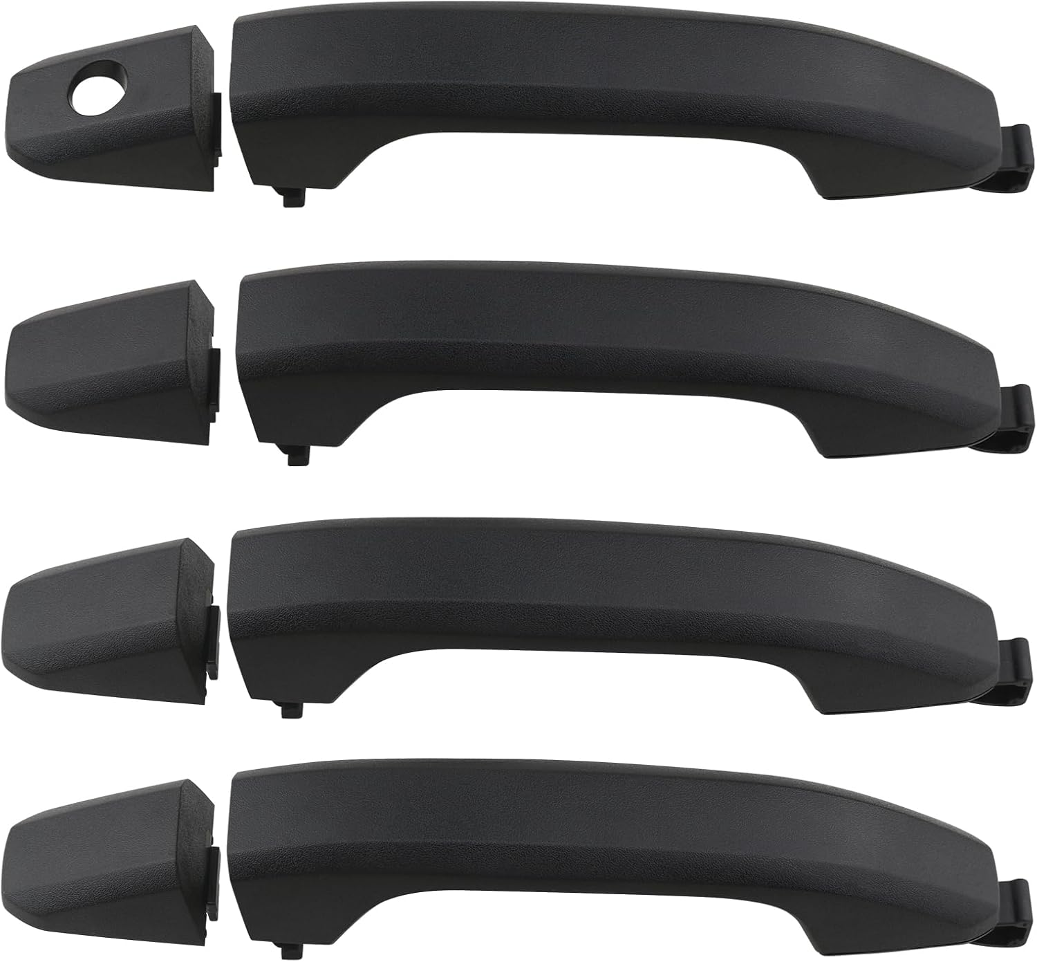 APPERFiT Door Handles w/Gaskets Set - Exterior (Textured Black) Compatible with 2014-2020 Chevy Chevrolet Silverado Suburban Tahoe, GMC Sierra Yukon 23236150 22923605 22929464 22929412 22923599