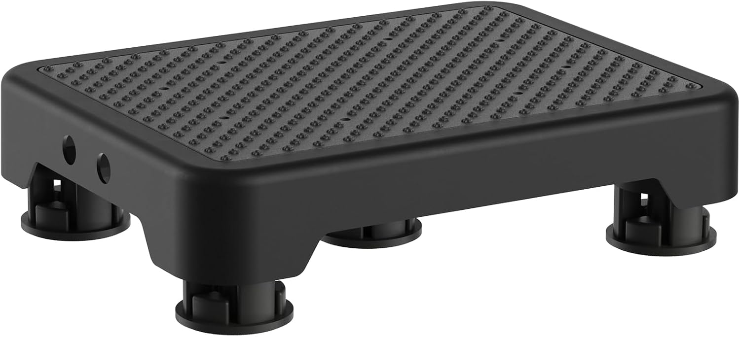 Ronlap One Step Stools for Adults, Portable Safety Step Platform for Seniors Small Plastic Bedside Step Stool Mobility Wide Step Stools Elderly Assistance for Shower Bed Car Stair Outdoor, Black-Black