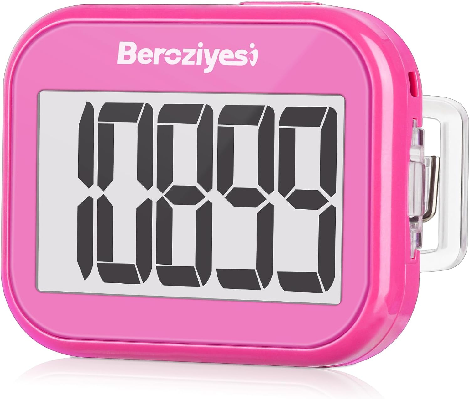 3D Pedometer for Walking, Simple Step Counter for Walking with Removable Clip and Lanyard, Accurate Pedometers for Steps, Step Tracker with Large Display for Men Women and Kids (Pink)