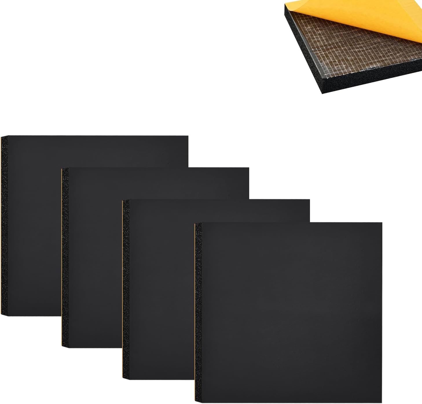 4Pcs Foam Sheets Self Adhesive- 10mm Thick- 150mm x150mm,Floor Protector Pads,Furniture Pads Non-Slip,Thick Closed Cell Foam Neoprene Rubber Sheets Pads Insulation Anti Vibratio