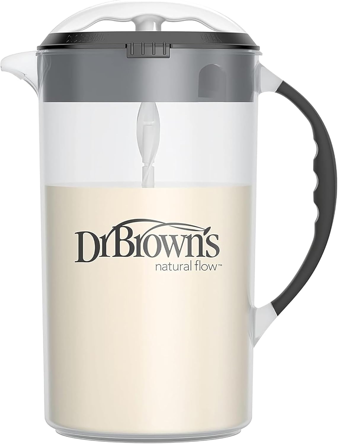 Dr. Brown's Baby Formula Mixing Pitcher with Adjustable Stopper, Locking Lid, & No Drip Spout, 32oz, BPA Free, Black