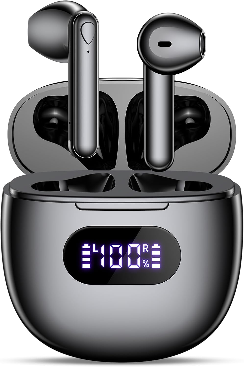 Wireless Earbuds Bluetooth Headphones V5.3, 48H Long Battery Life LED Power Display Ear Buds, IPX7 Waterproof HiFi Stereo Bass with Built-in Mic for Home Office Sports Earphones