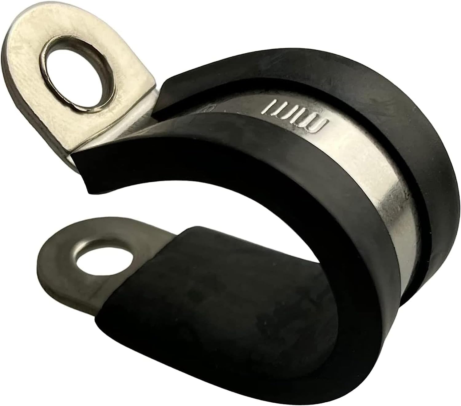 1.26" / 32mm Rubber Lined P Clips Hose Pipe Clamp Stainless Steel - Pack of 10