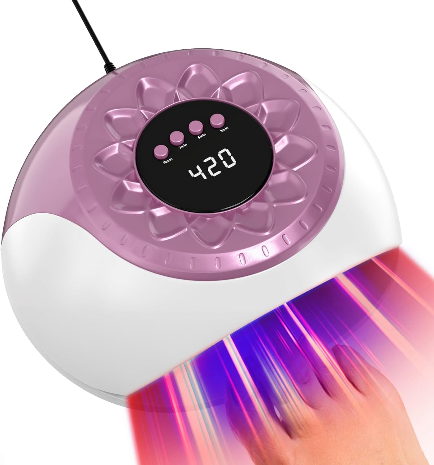 iKeener Nail Fungus Laser Device for Multiple Toenail, FDA Cleared Anti-Fungal Nail Treatment with 15 * 470nm Blue Light & 42 * 650nm Red Light, 3/5/7/10 Minutes Adjustable