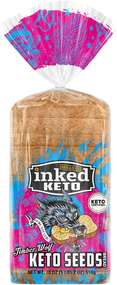 Timber Wolf Keto Seeds Bread No Sugar added 3 bags 18 oz Made in USA by inked Keto, 1.125 Pound (Pack of 3)