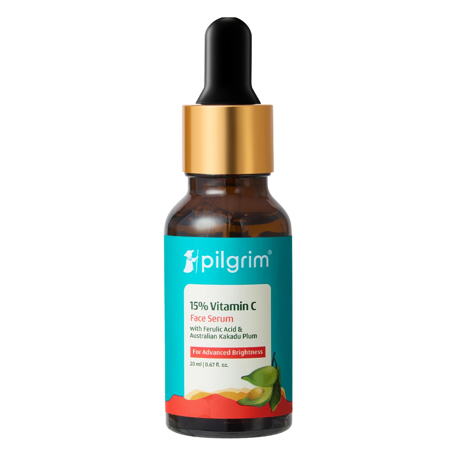 15% Vitamin C Face Serum by Pilgrim | with Ferulic Acid & Vitamin E | Fragrance Free | Reduces Fine Lines, Smooths Skin Texture & Improves Radiance | 0.67 Fl Oz (20ml)