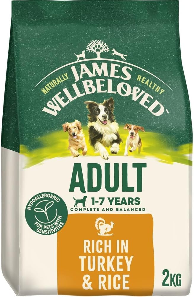 James Wellbeloved Dog Adult Hypoallergenic Dry Food Turkey and Rice 2 kg