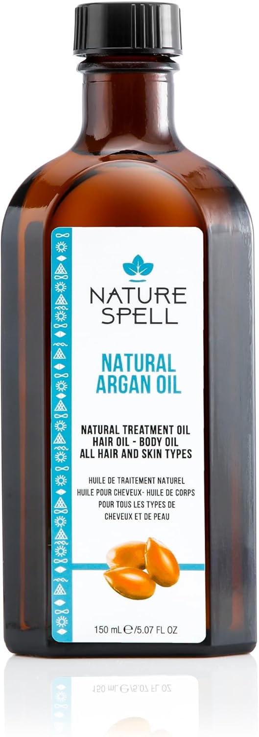 Nature Spell Argan Oil for Hair & Body 150ml - Targets Split Ends for your Hair - Helps Eliminate the Appearance Scars for your Skin – For all Hair & Skin Types