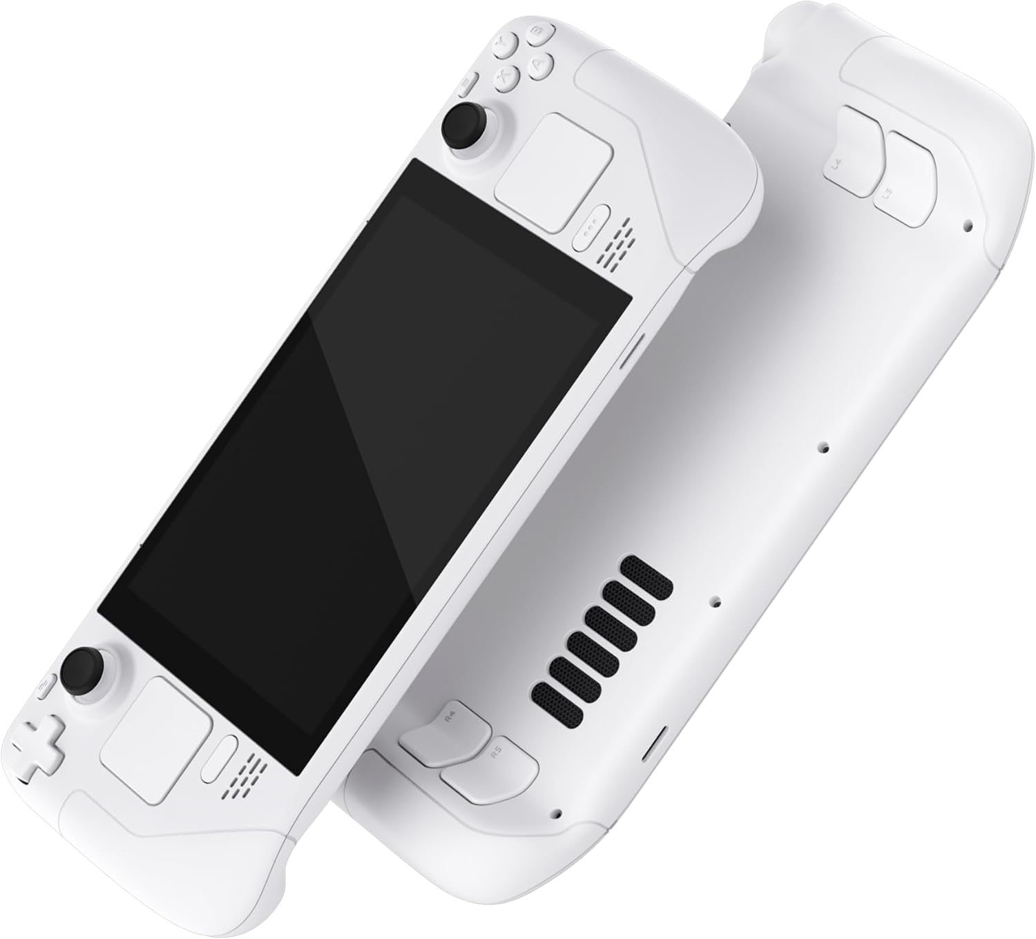 eXtremeRate DIY Full Set Shell with Buttons for Steam Deck LCD, Custom Faceplate Back Plate Replacement Shell for Steam Deck LCD - White [Console NOT Included]