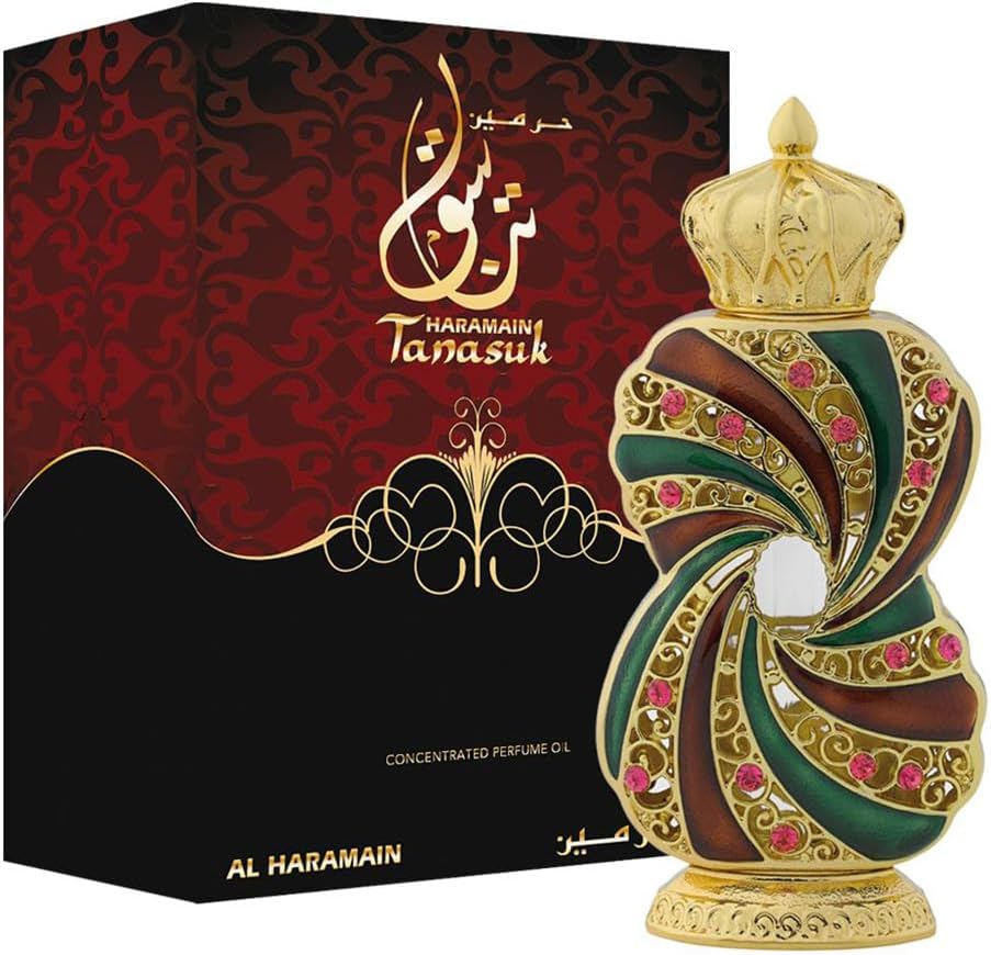 Al Haramain Tanasuk - 12 ml | Amber Vanilla Perfume For Women and Men Attar Oil | Concentrated Perfume Oil With Amber Vanilla Fragrance