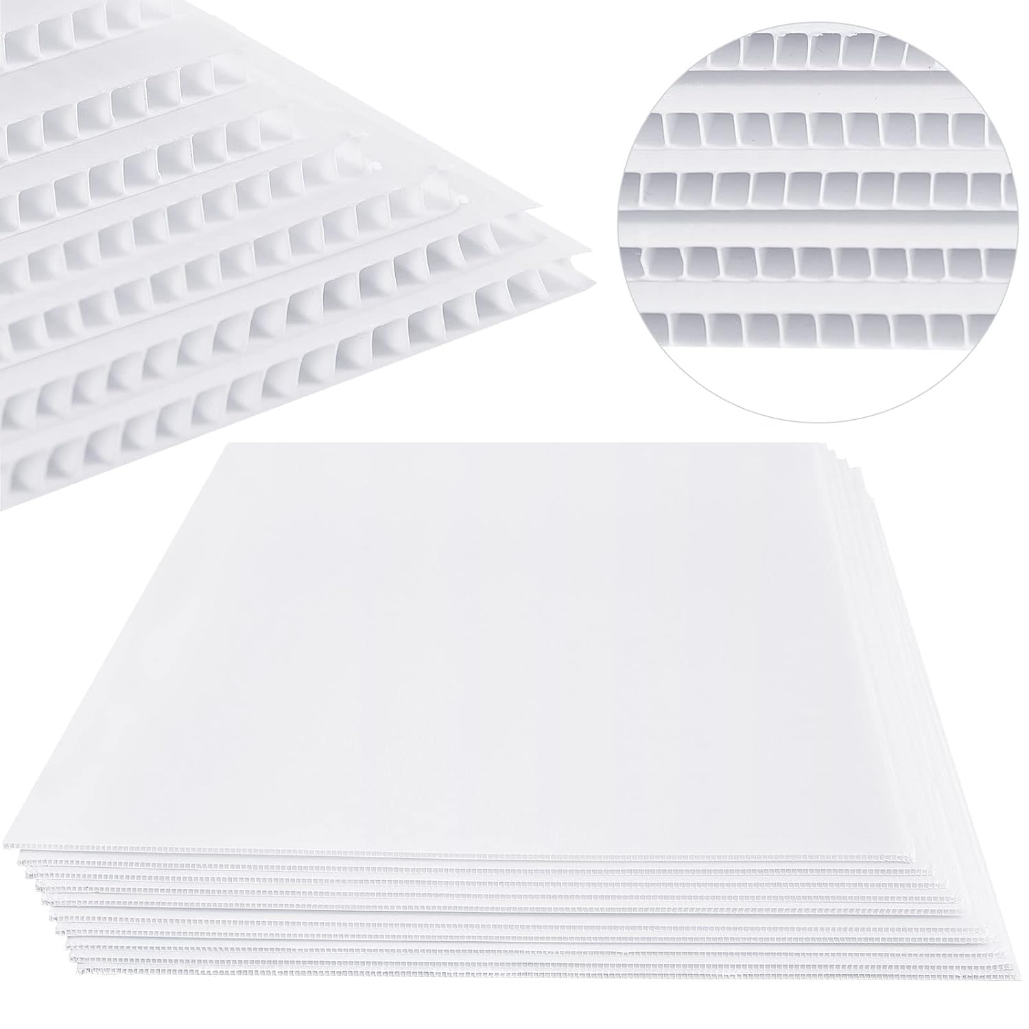Patelai 10 Pcs 24 x 36 Inches Corrugated Plastic Sheet Corrugated Poster Board 4mm Thick Waterproof Blank Board Sheets Plastic Yard Sign for Garage and Estate Sale, Indoor and Outdoor Use (White)