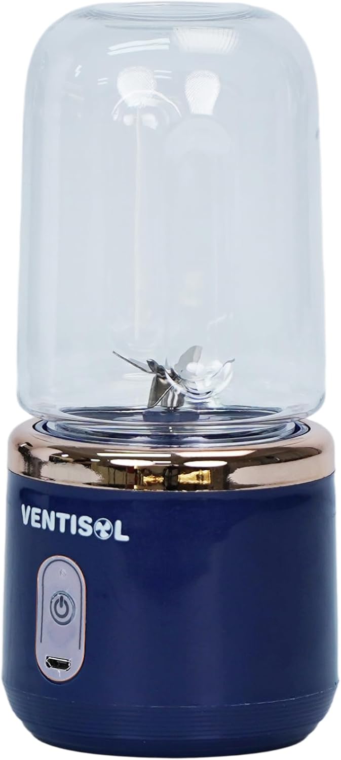 VENTISOL Portable Electric Citrus Juicer – USB Rechargeable Personal Juicer with Dual Cones, Anti-Drip Spout & Quiet Motor, Compact Orange Lemon Juice Extractor for Travel, Office & Home Use