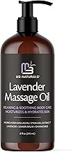 Lavender Massage Oil with Collagen and Stem Cells - Skin Tightening Massage Oil for Massage Therapy and Instant Absorption Cellulite Oil for Bum Thighs and Belly by M3 Naturals
