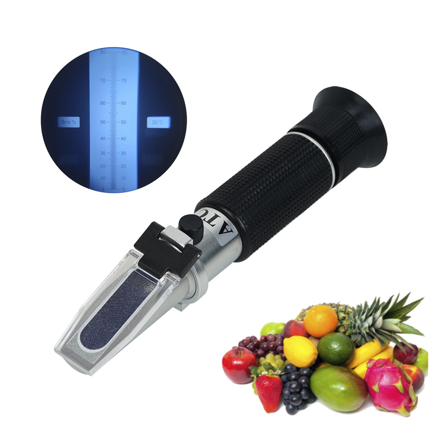 0-80% Brix Meter Refractometer,brix Meter,Refractometer Sugar, Refractometer,brix Refractometer for Measuring Sugar Content in Fruit,Maple Syrup and Other Sugary Drink