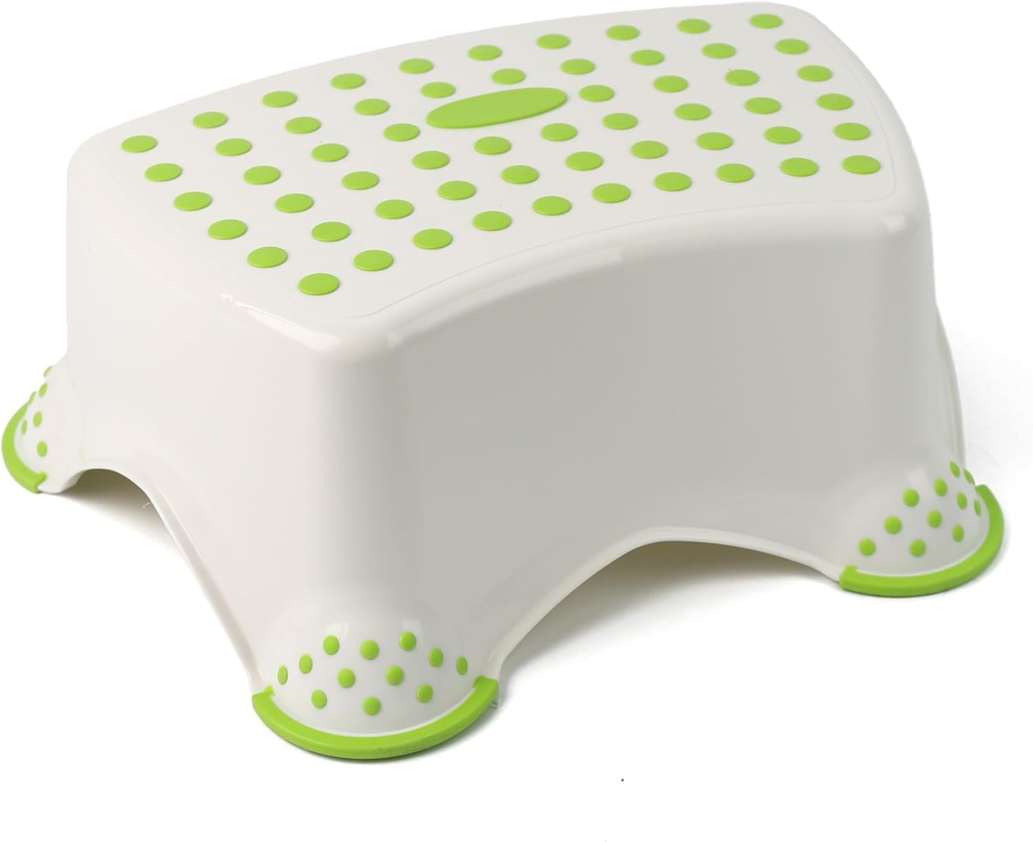 DIVCHI Kids Step Stool for Toilet Training Plastic Anti-Slip Bathroom Foot Stool with Rubber Feet & Dots for Toddlers Potty Training & Kitchen Sink (Green)