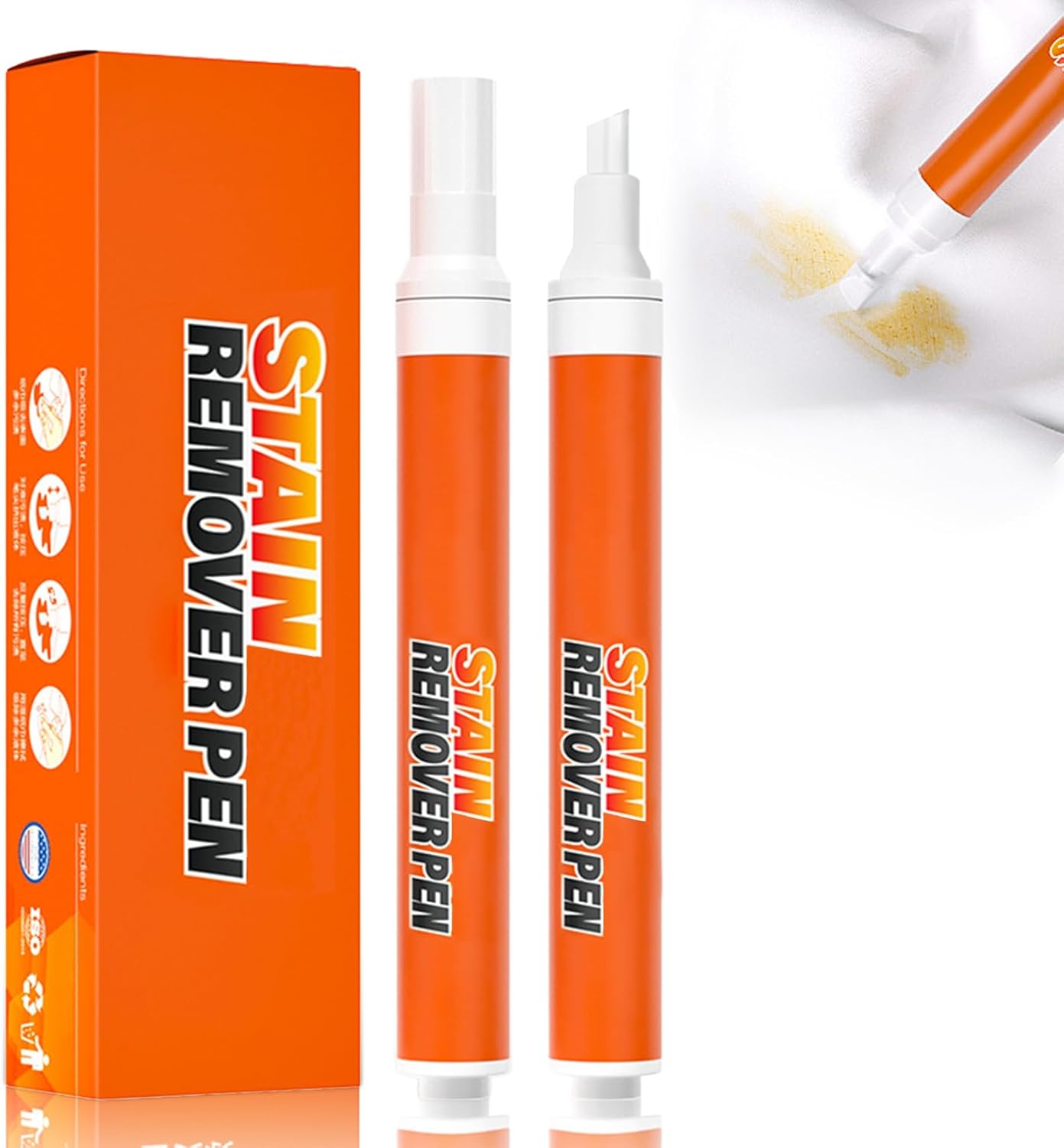 Stain Remover Pen, New Stain Remover Pen for Clothes, Instant Stain Remover Pen - Remove Household Stains, Quick Effect And Drying, Travel & Pocket Size (2 PCS)