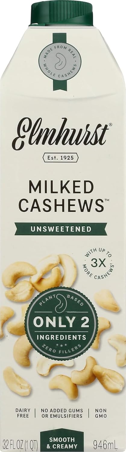 ELMHURST Unsweetened Cashew Milk, 32 FZ