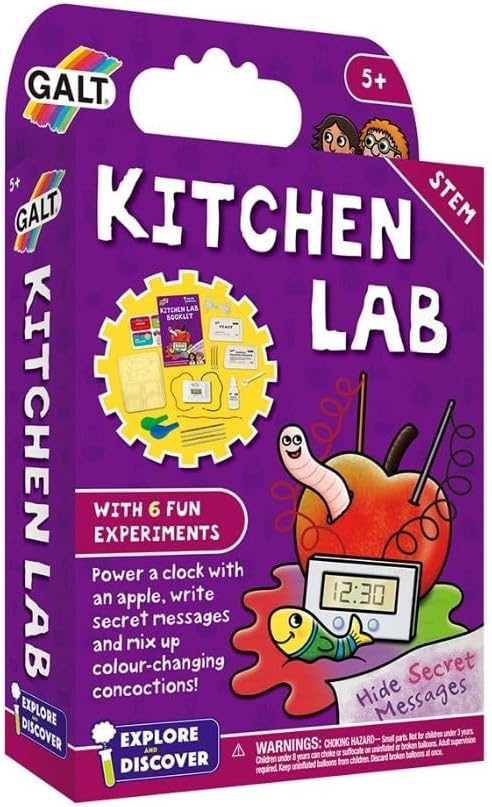 Galt Kitchen Lab - Kitchen Science Kit for Kids - Science Experiments Set with 6 Fun Experiments - Potion Making Kit for Children Encourages Early STEM Learning - For Girls and Boys Ages 5 Years Plus