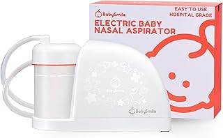 BabySmile | Electric Baby Nasal Aspirator | Nose Suction for Newborn | Snot Sucker for Toddlers | Hospital Grade Suction 3 Levels | Boogers/Mucus