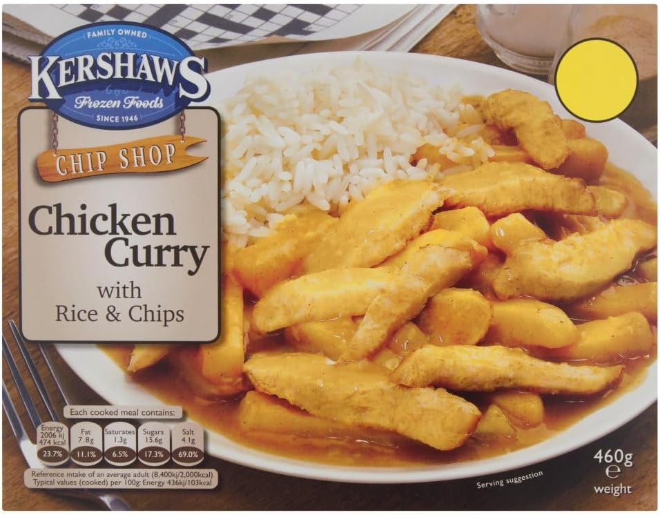 Kershaws Chip Shop Chicken Curry with Rice & Chips 460g 460g x Pack of 3