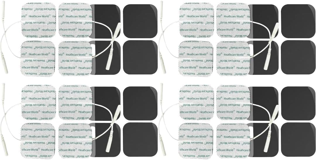 Tens Electrode Pads (16pcs)4x4 cm Self-Adhesive Long Lasting Gel Backed Pads Replacements Compatible with Neurotrac, Auvon, Lloyds, Elle Tens Machines