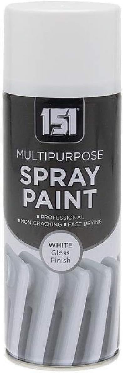 400ml Professional Quality Fantastic Finish All-Purpose Interior Exterior Household Spray Paint for Wood Metal Plastic Ceramics & More (White Gloss)