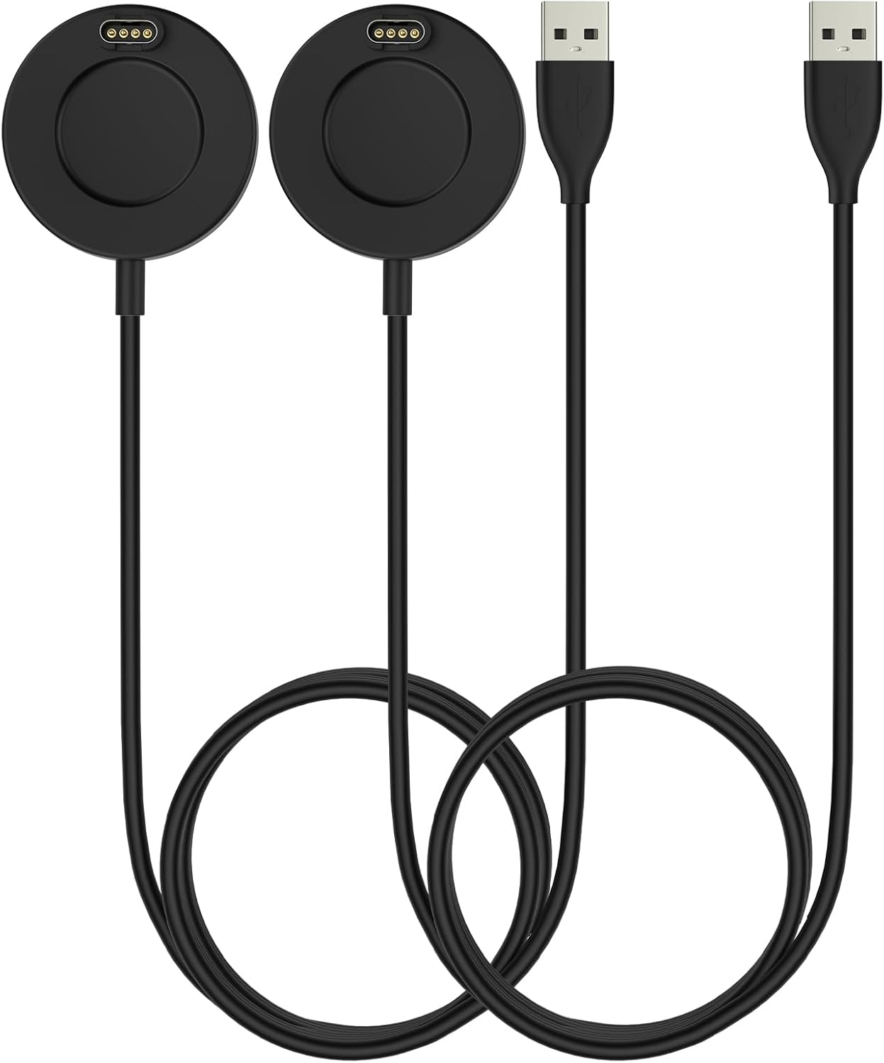 MoKo 2Pack Charger Dock Compatible with Garmin Vivoactive 6/5/4/3/Venu/Fenix 8/7/7 Pro/7S/7S Pro/7X/6/6S/6X/5/5S/5X/Forerunner 970/570/745/Instinct/Venu 4/3/2, USB Data Sync Charging Station, Black