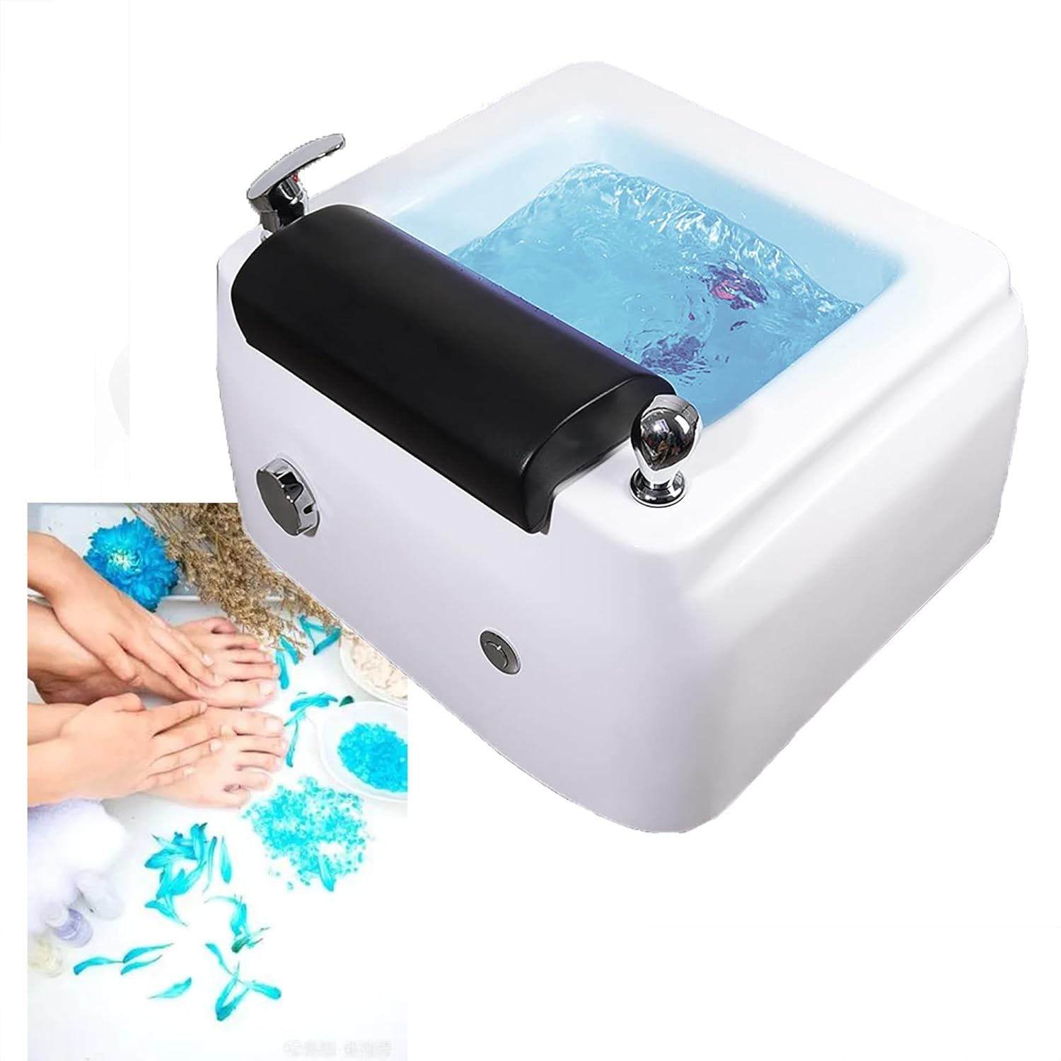Feet Soaking Tub,Acrylic Pedicure Sink,Pedicure Foot Spa,deep Foot Bath Spa with Massage Surfing,Foot Soak Tub,Foot Spa,Foot Tub for Soaking Feet,Integrated Molding,with 7 Colorful Lights