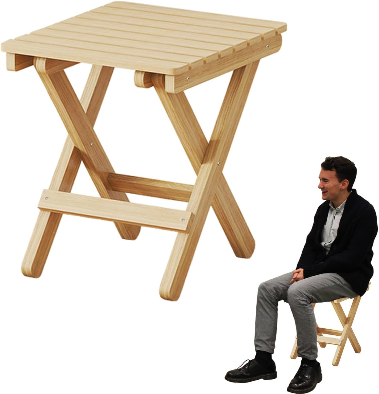 Step Stools - Portable Wooden Stool Chair,Lightweight Portable Wooden Fold up Stool, Foldable Footstool Camping Accessories for Kids, Adults