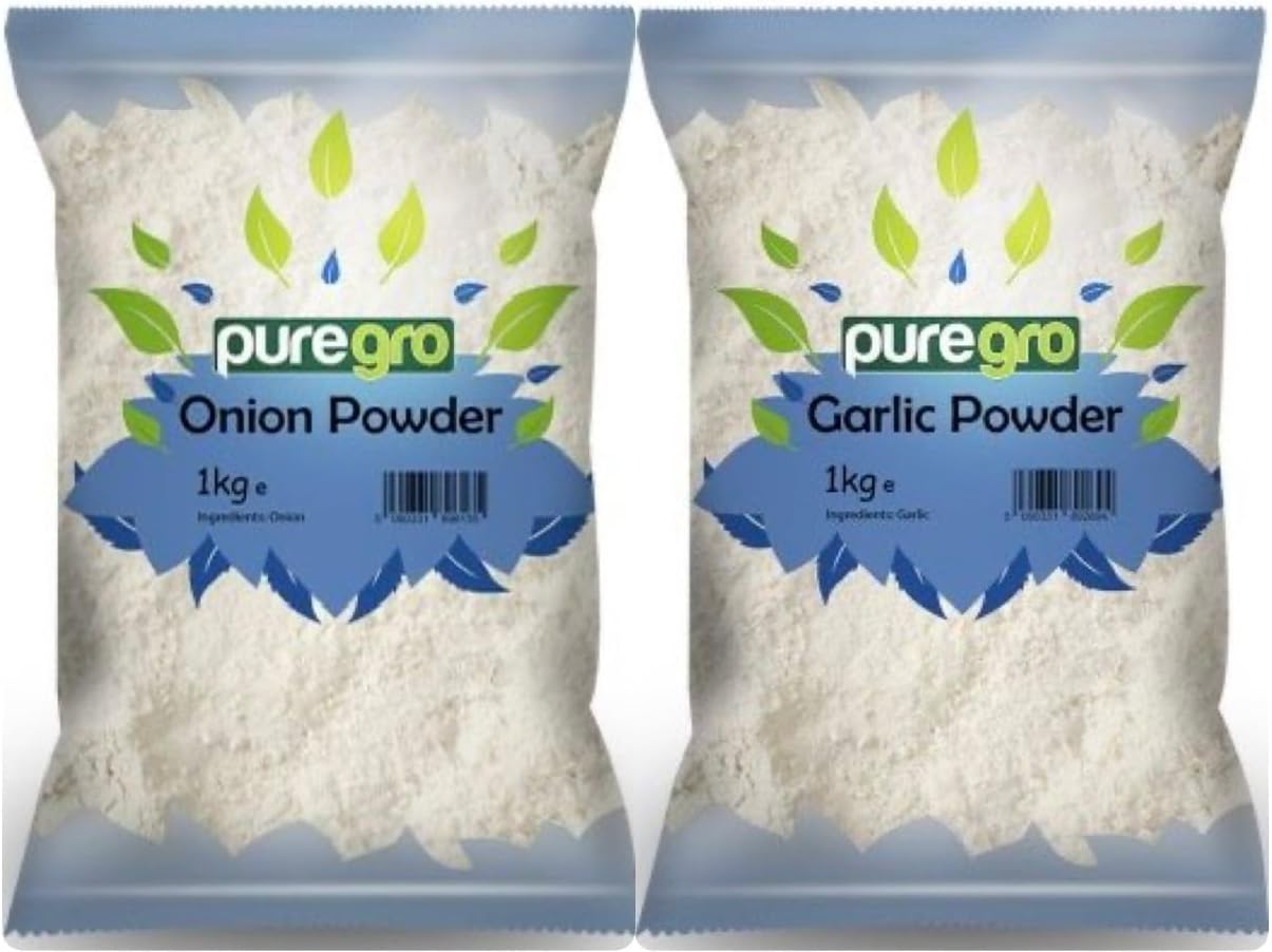Puregro Garlic & Onion powder 1kg Each Packet | Twin Pack | Seasoning Combo | Gourmet Spice Combo | Premium & Quality Product by Puregro.