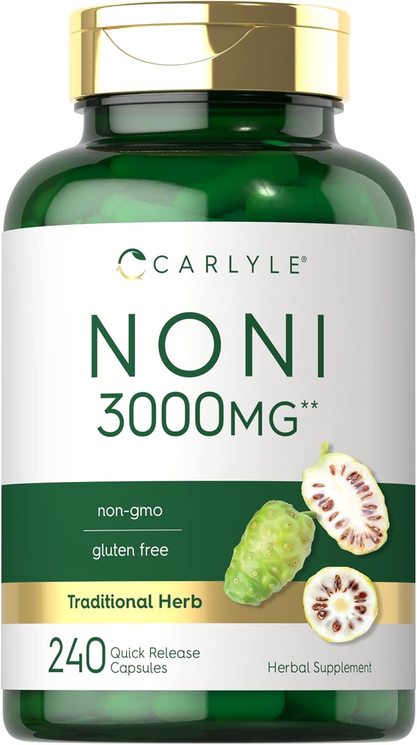 Carlyle Noni Fruit Capsules 3000mg | 240 Count | Non-GMO, Gluten Free | Traditional Herb Supplement