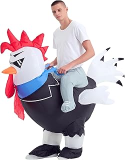 Decalare Inflatable Costume For Adults,Ride On Chicken Costume, Halloween Costumes For Men/Women,Funny Blow up Costumes (Suit Rooster)