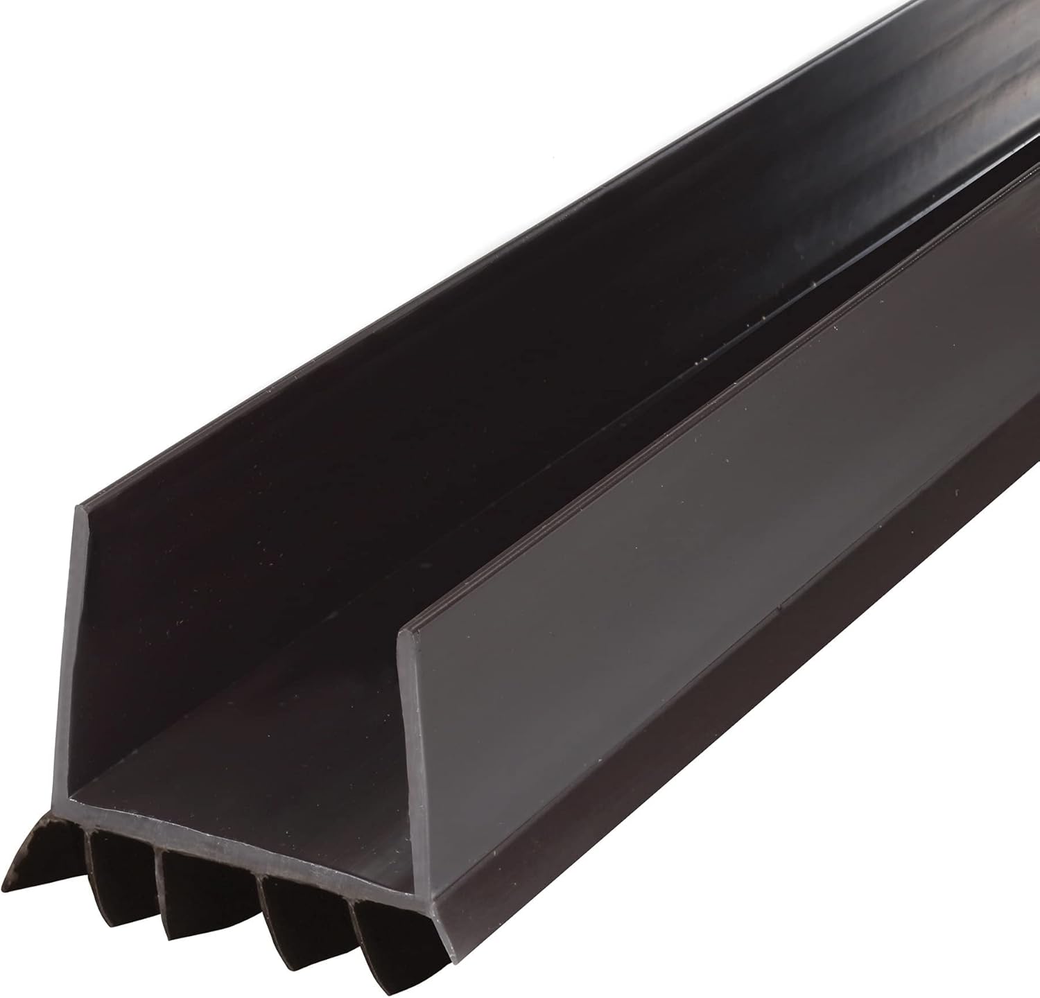 M-D Building Products 43337 Vinyl Cinch® U-Shape Slide-On Under Door Seal, Easy-to-Install, Energy-Saving, Weatherproof Seal for Doors, Effective Draft Blocker, Ideal for Home (36 Inch, Brown)