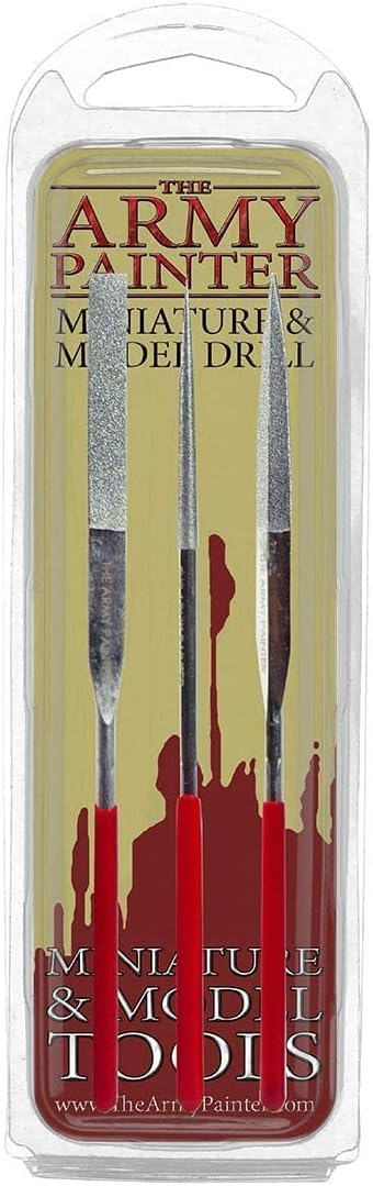 The Army Painter, Miniature and Model Files, Set of 3, Round, Diamond & Flat File and Triangle Metal File for Plastic, Resin and Metal for Role Play, Model Painting