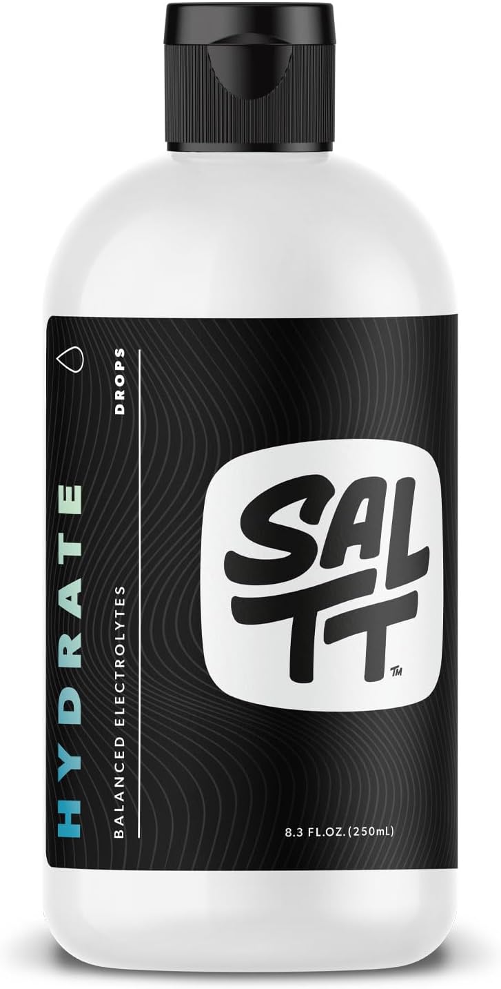 SALTT Hydrate Electrolyte Drops - Keto Diets - Intermittent Fasting - Immune Support - Gluten & Sugar Free - Paleo - Sodium, Magnesium, Potassium & Trace Minerals - Unflavored - 8.3 fl oz