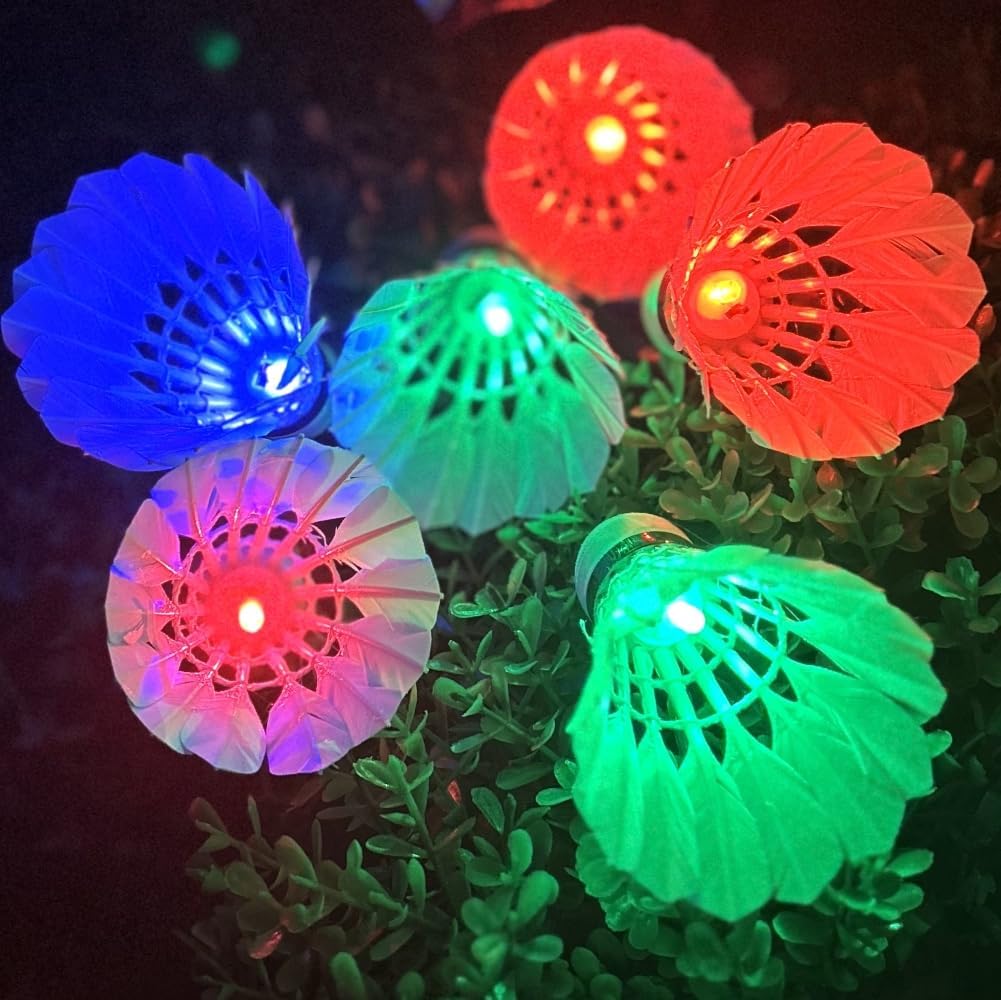 LED Badminton Birdies, LED Colourful Shuttlecock Dark Night Goose Feather Glow Birdies Lighting Outdoor Indoor Sport Activities
