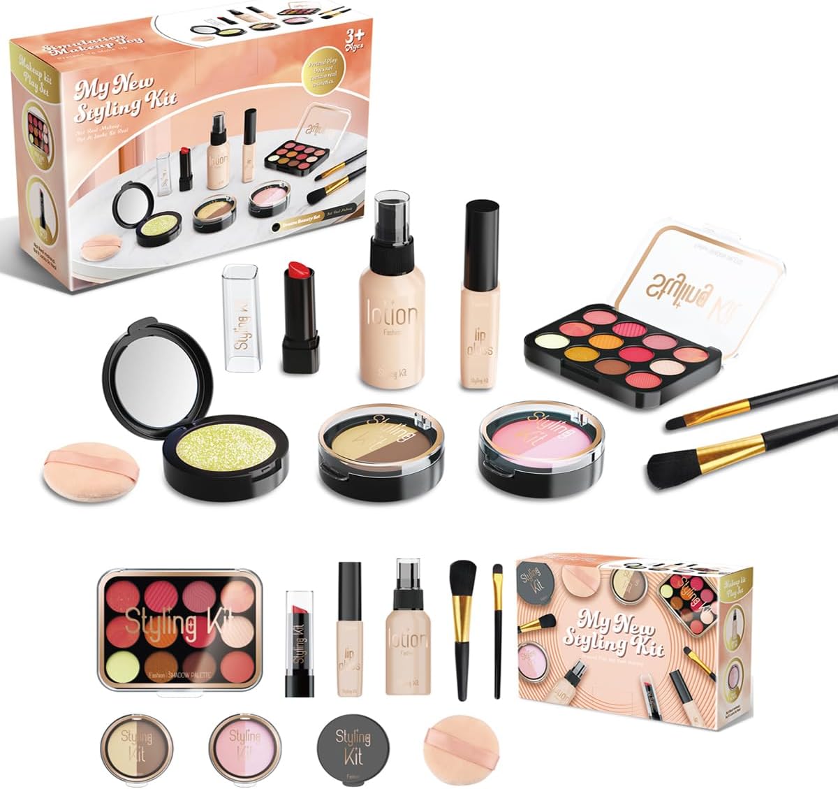 Makeup Kits Play Set, Pretend Makeup Toys for Girls Gifts 3+ Years Old (Not Contains Real Cosmetics)