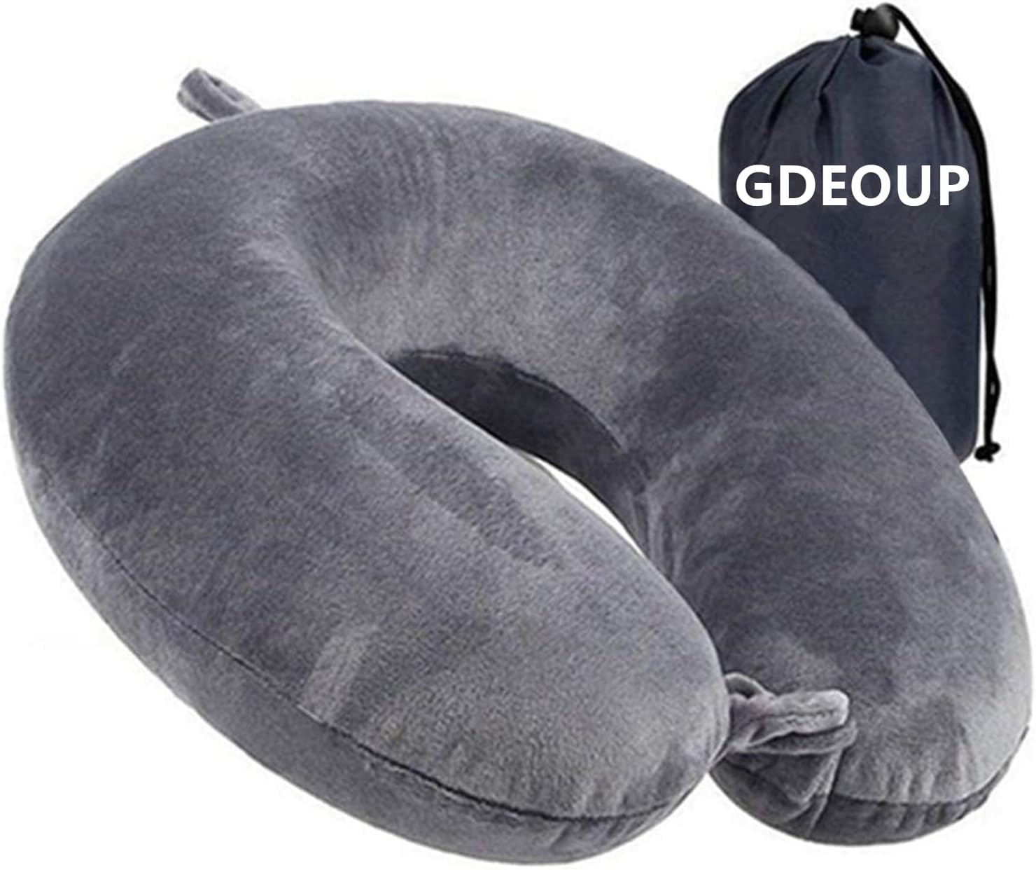 Travel Pillow 100% Pure Memory Foam Neck Pillow Airplane for Traveling,Car, Train,Napping,Traveling,Washable Cover (Grey)