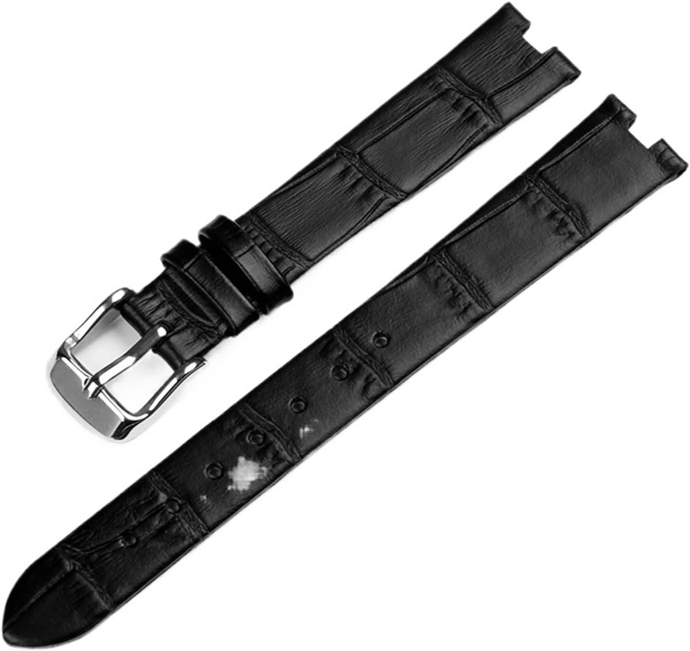 TLCBAZCF Leather Watchband Compatible With Rado Crystal Coupole R2285415 Male Female Notch Butterfly Buckle Watch Strap Accessories14 18mm(Black Yellow,14x5mm)