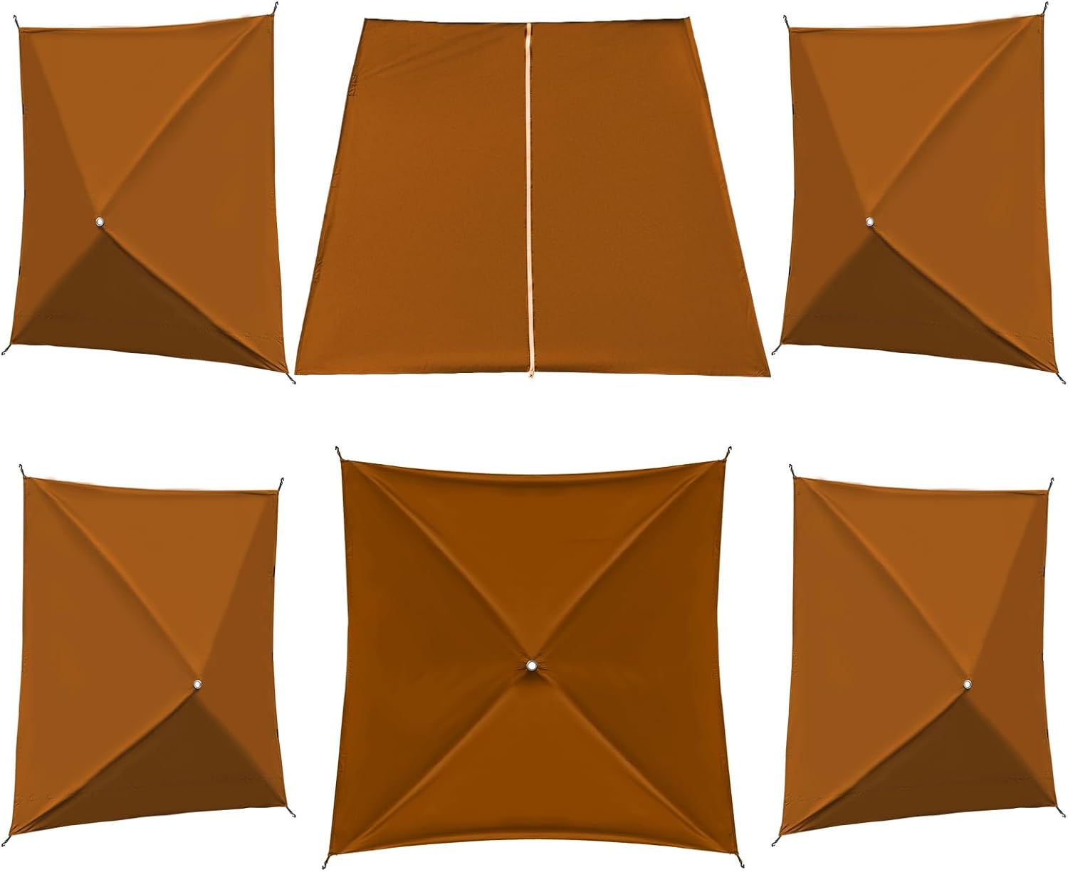 TIMBER RIDGE Gazebo Tent Wind Screen Panel 6pc Including The Main Door Orange (Tent Not Included)