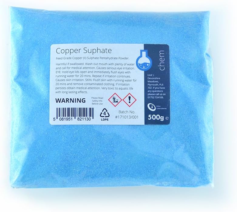 Copper (II) Sulphate Pentahydate Fine Powder - 500g