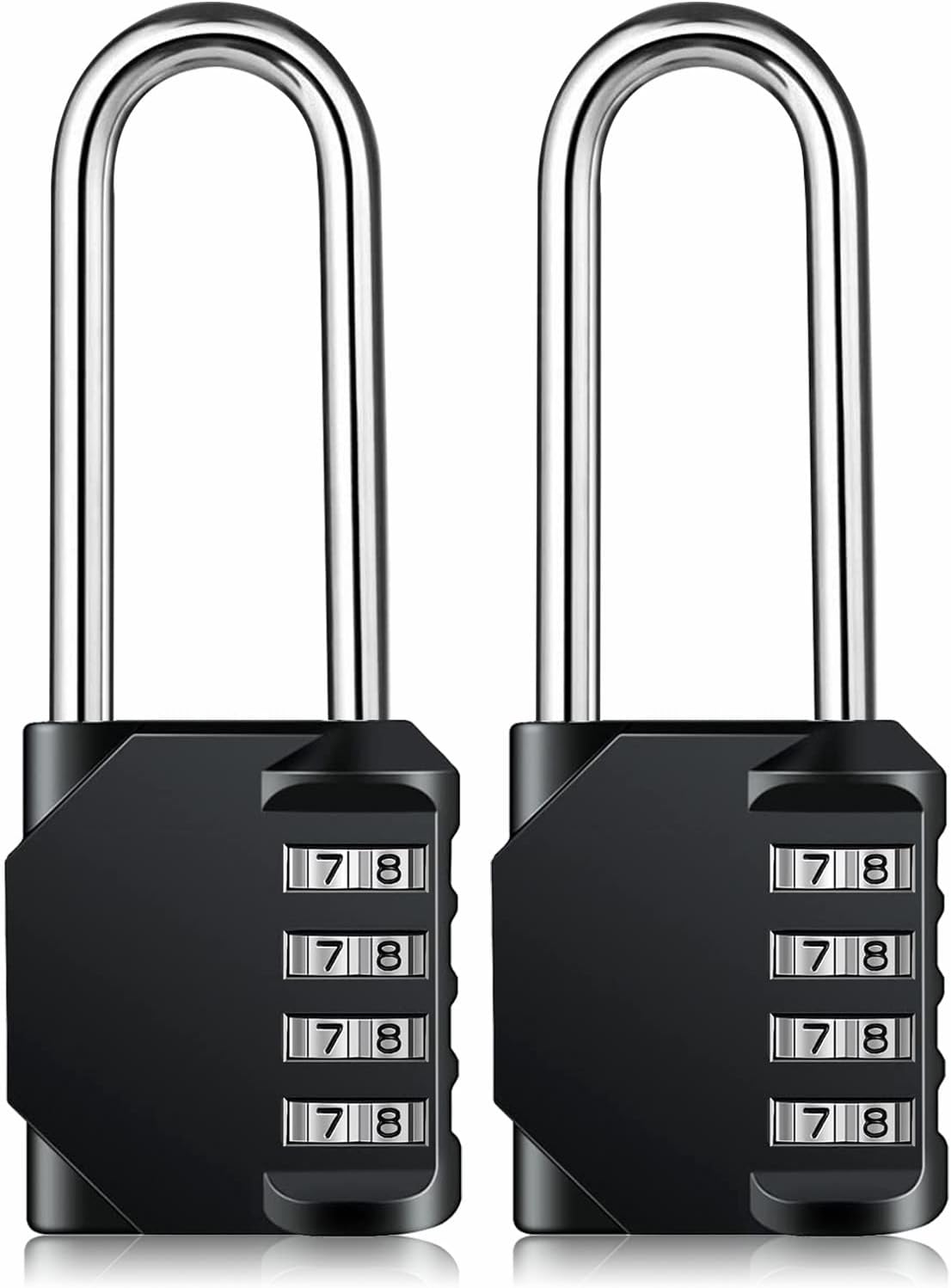 Combination Padlock Heavy Duty Lock - BeskooHome Weatherproof Padlock, Resettable Lock, 2.5inch Long Shackle 4-Digit Zinc Alloy Combination Lock for Shed Fence Gate, School, Gym, Toolbox - 2 Pack