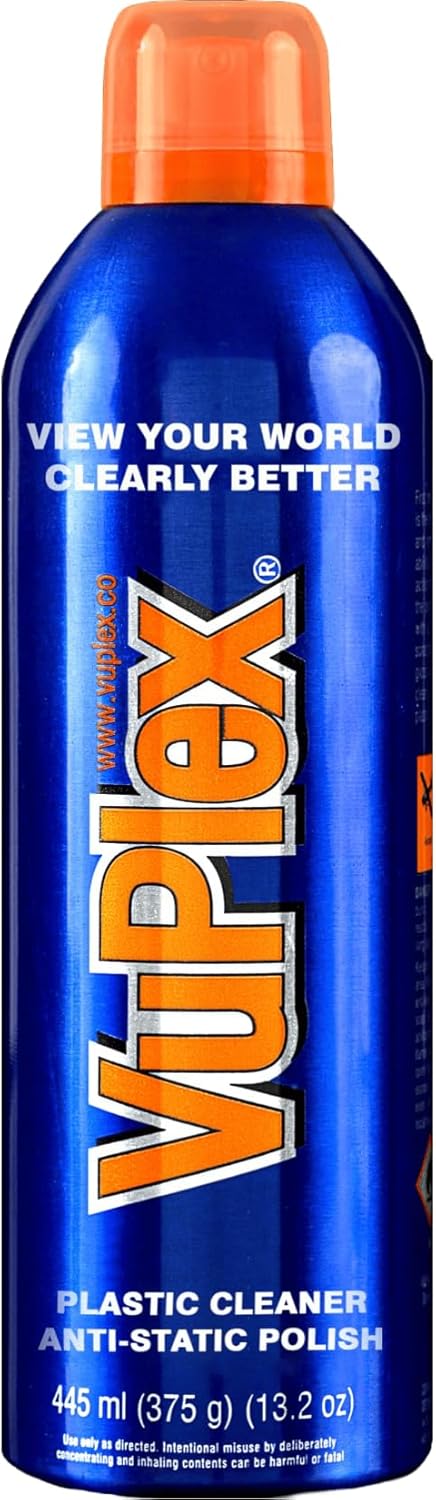 VuPlex 375g (445ml) Antistatic Plastic Cleaner & Polish – Anti-Static, Streak-Free, Scratch-Resistant Protection for Acrylic, Plexiglass, PVC, Vinyl, Glass & More – Repels Dust & Restores Shine